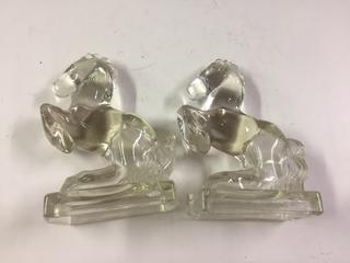 Glass Horse Book Ends.
