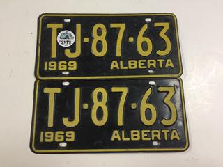(2) 1969 Alberta Plates.