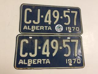 (2) 1970 Alberta Plates.