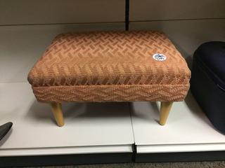 Peach Fabric Foot Stool.