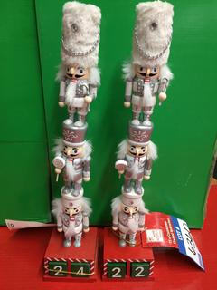 (2) 15" Countdown Stacked Nutcrackers.