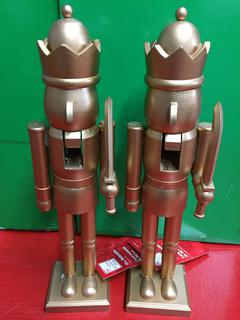 (2) 15" Gold Nutcrackers.