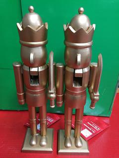 (2) 15" Gold Nutcrackers.