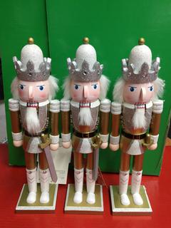 (3) 15" Silver/Gold Nutcrackers.