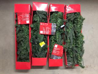 (4) 9' LED Pre-Lit Garland.