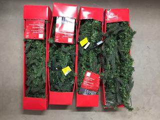 (4) 9' LED Pre-Lit Garland.