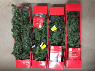 (4) 9' LED Pre-Lit Garland.