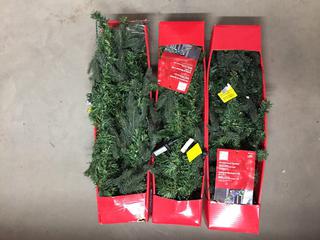 (3) 9' LED Pre-Lit Garland.