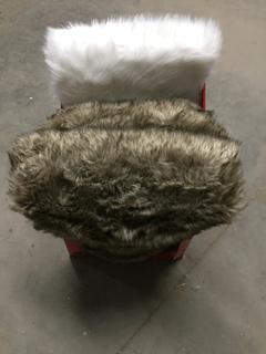 (2) Brown & (1) White 60" Faux Fur Tree Skirts.