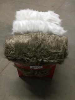 (2) White & (1) Brown 60" Faux Fur Tree Skirts.