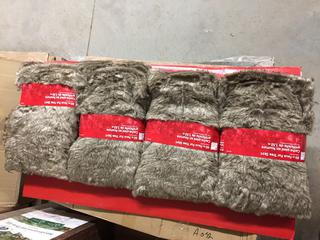 (4) 60" Brown Faux Fur Tree Skirts.