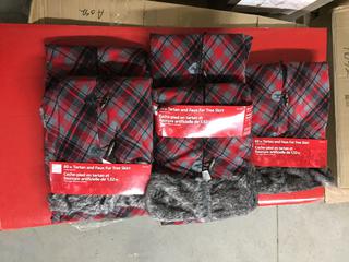 (5) Tartan & Faux Fur 60" Tree Skirts.