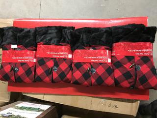 (4) Tartan & Faux Fur 60" Tree Skirts.