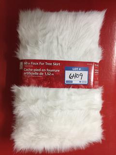 (1) 60" White Faux Fur Tree Skirt.