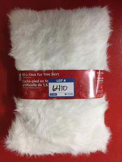 (1) 60" White Faux Fur Tree Skirt.