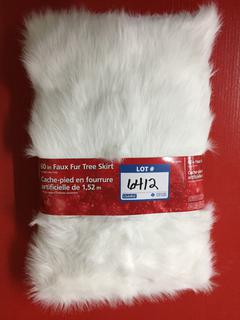 (1) 60" White Faux Fur Tree Skirt.
