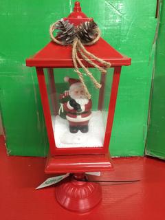 18" Red LED Tabletop Lamp Post With Timer.