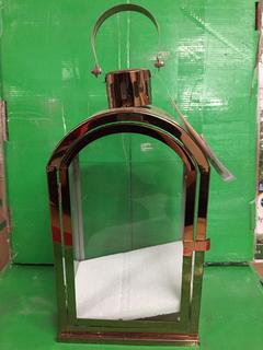 (1) 14-1/2" Bronze Lantern, Broken Glass.