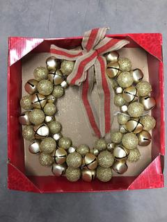 (1) 18" Gold Jingle Bell Wreath.