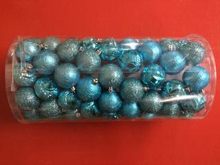 101pc Shatter Resistant Ornaments, Light Blue.