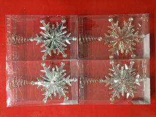 (4) 13" Clear/Silver Tree Toppers.