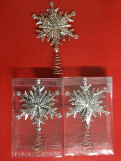 (5) 13" Clear/Silver Tree Toppers.