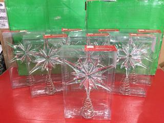 (8) 13" Clear/Silver Tree Toppers.