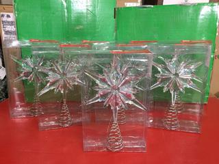 (8) 13" Clear/Silver Tree Toppers.