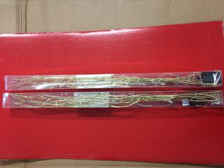 (2) 3' LED Glittered Branches With Timer, Gold.