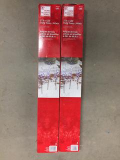 (2) 3pk 27-1/5" LED Twig Trees.