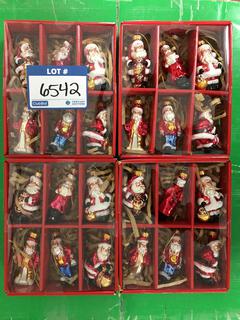 (4) 6pc Santa Ornaments.