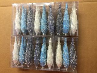 (6) 6pc Shatter Resistant Icicle Ornaments.
