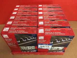 (12) 75pc All Purpose Light Clips.