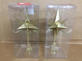 (2) 14" Gold Tree Toppers.