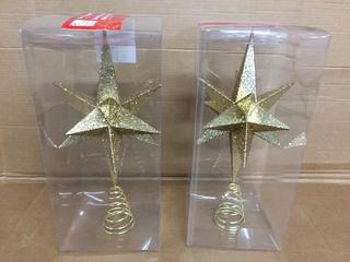 (2) 14" Gold Tree Toppers.