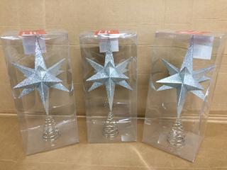 (3) 14" Silver Tree Toppers.