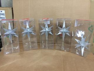 (4) 14" Silver Tree Toppers.