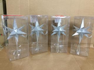 (5) 14" Silver Tree Toppers.