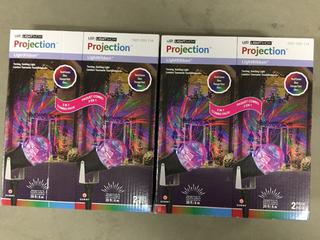 (2) 2pc LED Projection Lights, Red/Green/Blue Swirling Ribbon. 