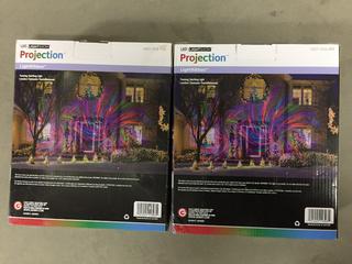(2) 2pc LED Projection Lights, Red/Green/Blue Swirling Ribbon. 