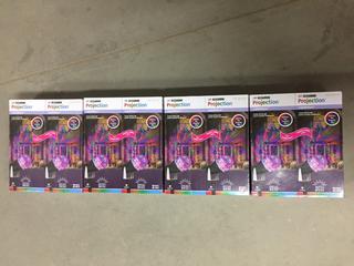 (4) 2pc LED Projection Lights, Red/Green/Blue Swirling Ribbon. 