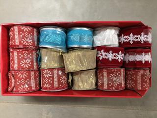 Quantity of Assorted Christmas Ribbon.