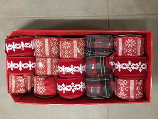 Quantity of Assorted Christmas Ribbon.
