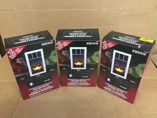 (3) Window FX Animated Window Projector Kit For Halloween/Christmas/New Year's.