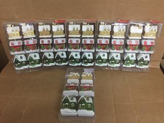 (6) 6pc Shatter Resistant House Ornaments.