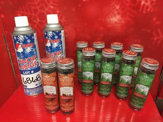 (2) Cans of Artificial Snow & (10) Jars of Scentsicles.