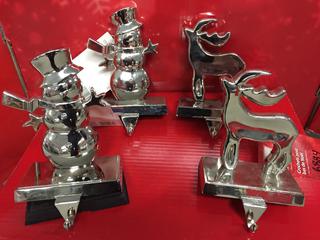 (2) Reindeer & (2) Snowman Stocking Holders.