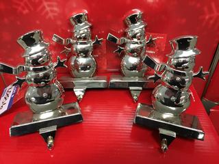 (4) Snowman Stocking Holders.