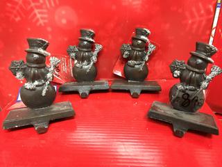 (4) Snowman Stocking Holders.