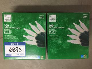(2) 100 LED Faceted M5 Indoor/Outdoor Lights, Warm White.